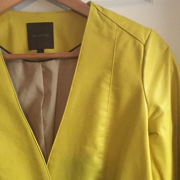 The Limited Yellow Faux Leather Jacket Size Small - Picture 2 of 3